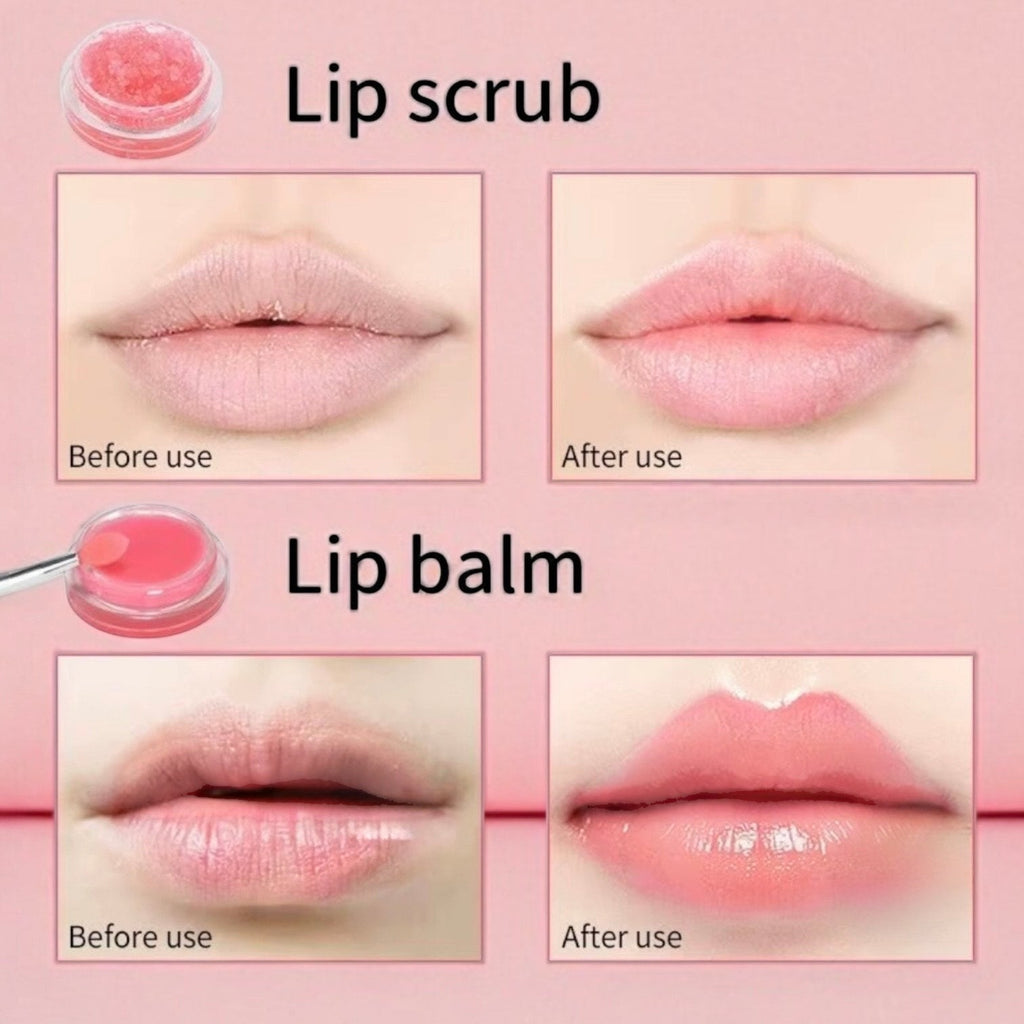 Bella Beauté lip scrub and balm duo for smooth, hydrated lips. Available in Strawberry, Orange, Blueberry, Grape, Kiwi Fruit & Vanilla.
