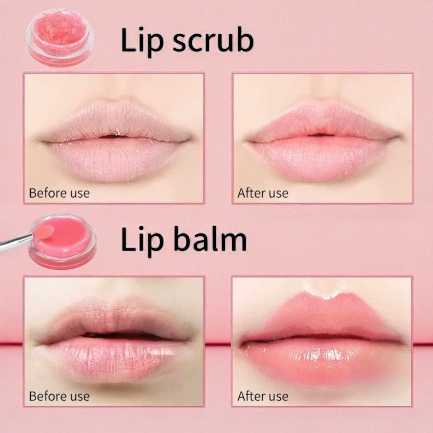 Bella Beauté lip scrub and balm duo for smooth, hydrated lips. Available in Strawberry, Orange, Blueberry, Grape, Kiwi Fruit & Vanilla.